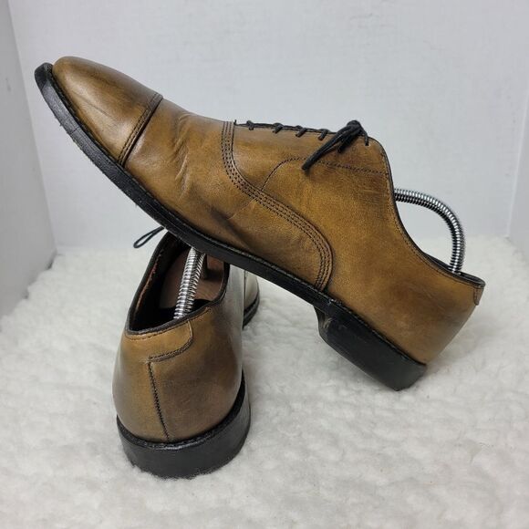 Allen Edmonds Park Ave Men’s Shoes Size 9.5 Bourbon Cap Toe Oxford Leather - Picture 6 of 11